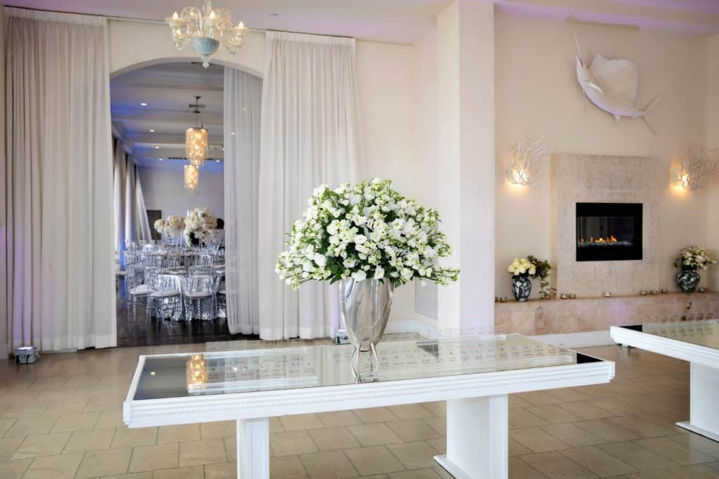 Floral Centerpiece and Place Cards on A Table