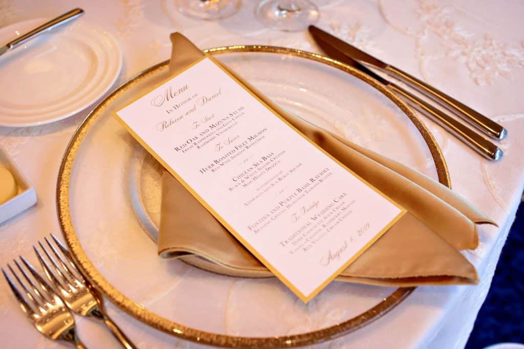 Menu and Setting at Wedding