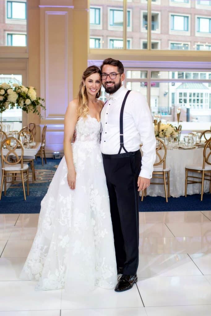 Bride and Groom at Boston Harbor Hotel