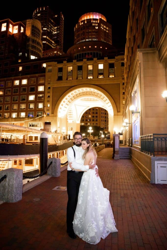 Bride and Groom at Boston Harbor Hotel