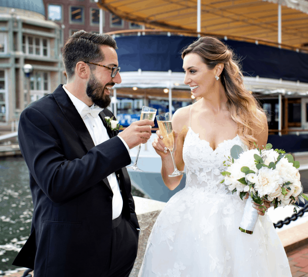 Rebecca and Daniel Toasting