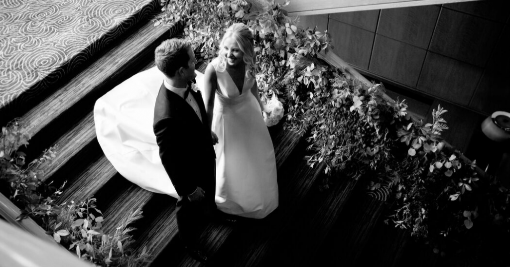 Brittany and Garret on Stairwell