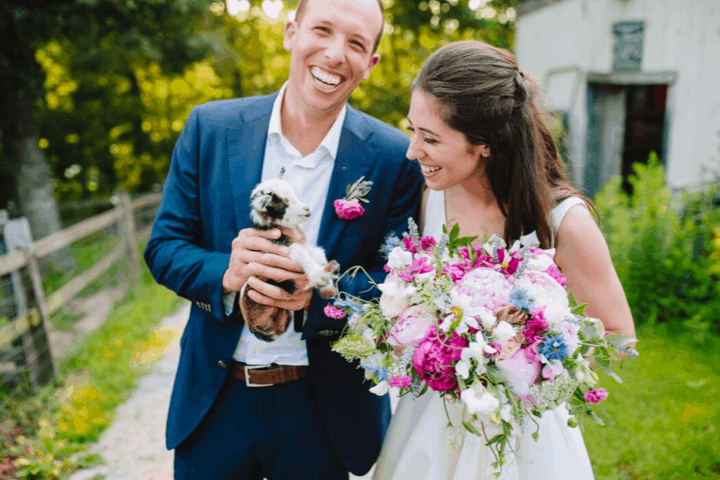 Country Wedding with Baby Goat