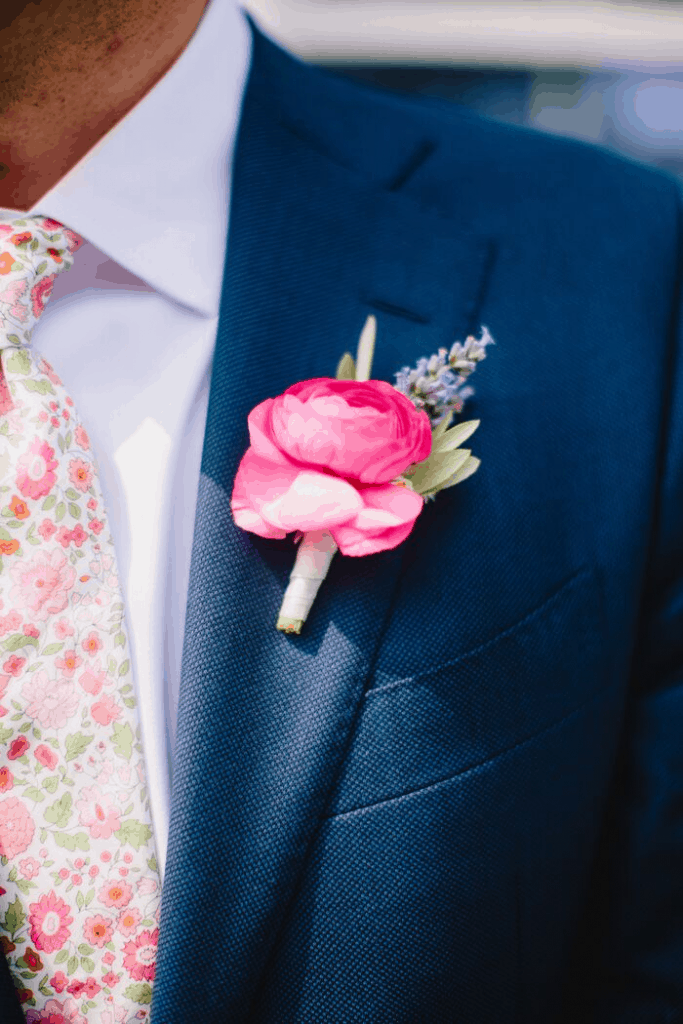 Molly and Zack Rose Boutonniere